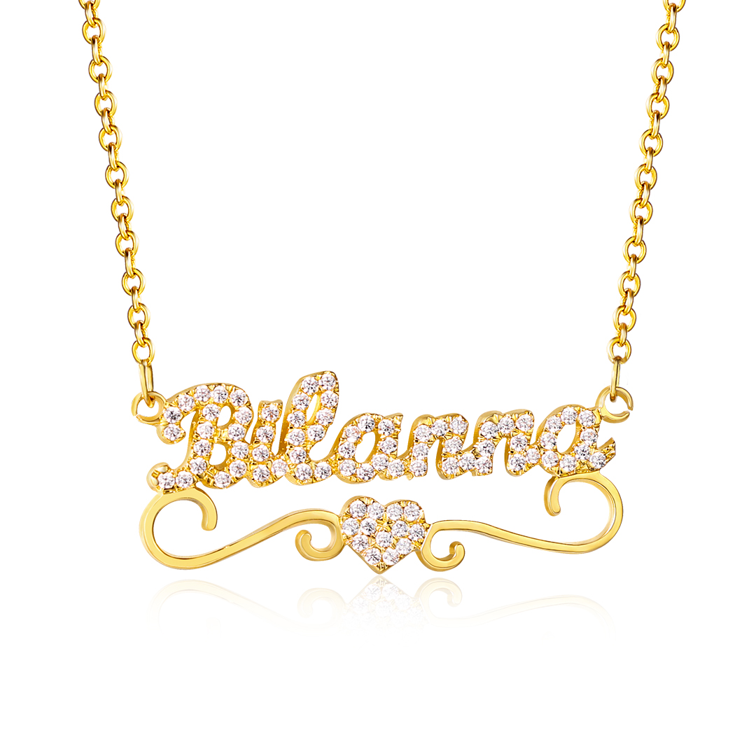 Personalized Heart Necklace Custom 1 Name Necklace Gift For Women