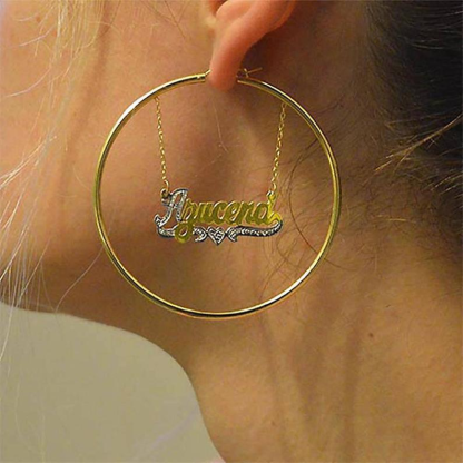 Customized Crown Name Earring Gifts for Her