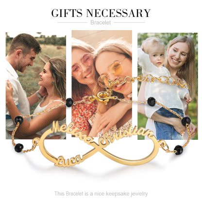 Personalized Infinity Bracelet Custom 3 Names Bracelet Gift For Women | Jessemade