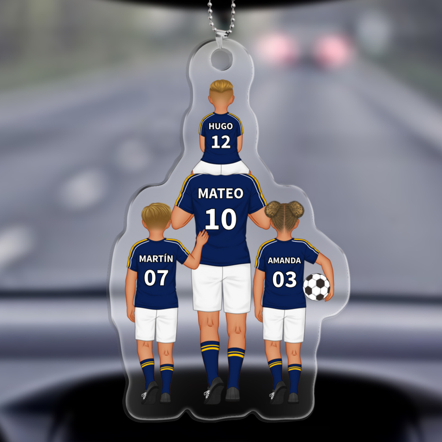 1-3 Names Football Keychain-Personalized Dad's Football Team Gift Set Keychain Custom Names Gift For Dad