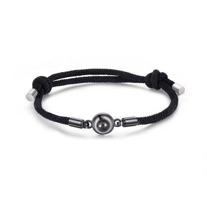 2 PCS Personalized Projection Bracelet Customized Photo Bracelet Set Adjustable Bracelet Personalized Gift