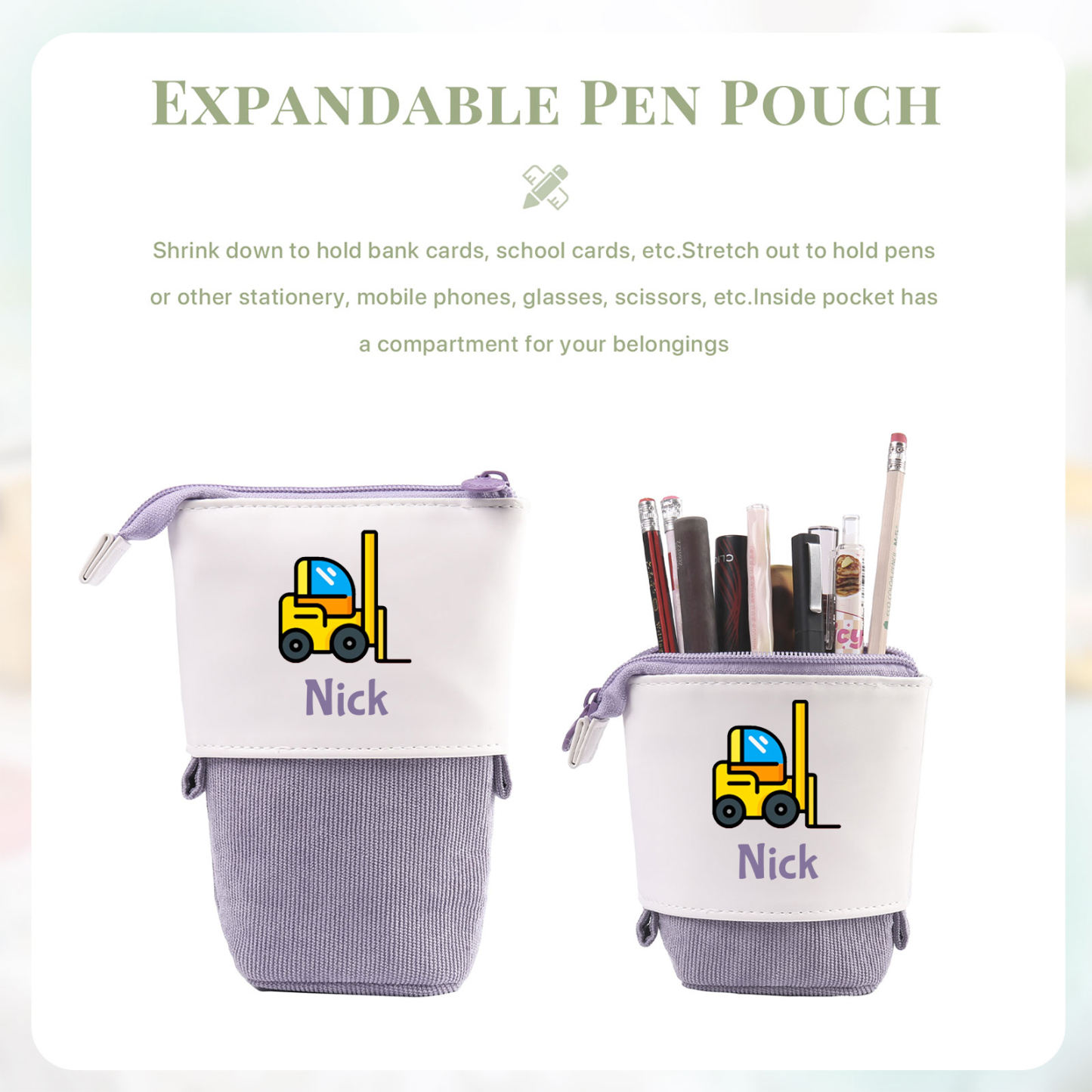 Personalized Name And Truck Pencil Case For Boys And Girls Back To School Gift