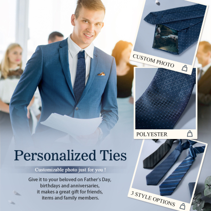 Happy Father's Day Tie with Customizable Photo for Dad