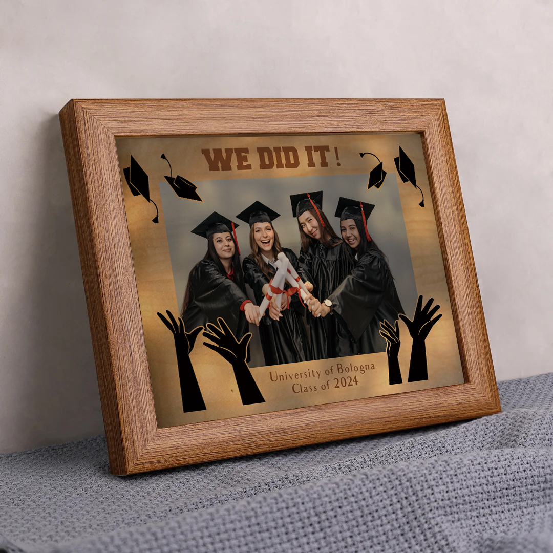 2024 Graduation Gift - Personalized Year & Photo & Text Wood Frame Night Light LED Night Light Gift for Her/Him