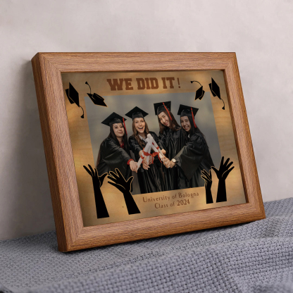 2024 Graduation Gift - Personalized Year & Photo & Text Wood Frame Night Light LED Night Light Gift for Her/Him