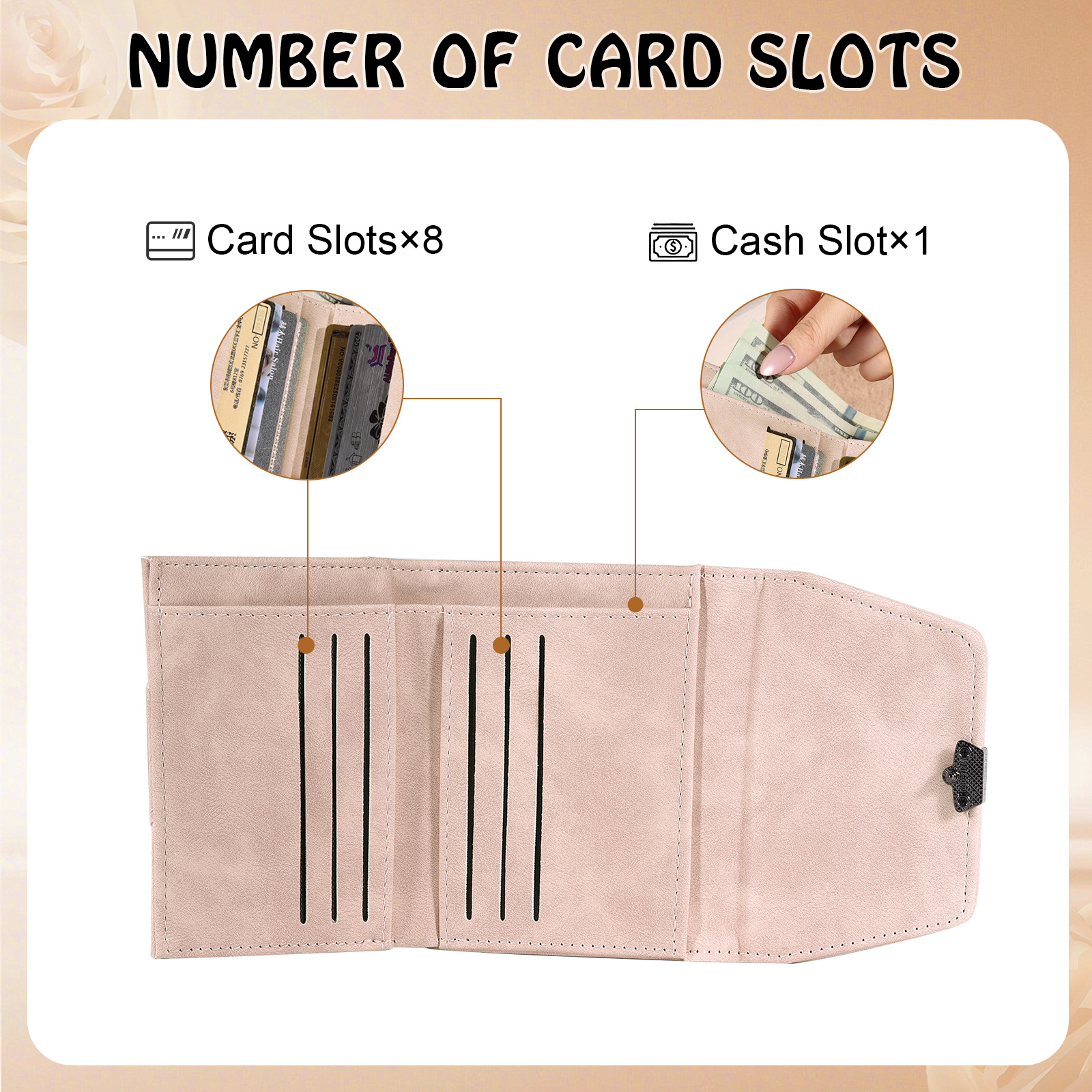 Personalized Women Leather Wallet Custom With Birth Flower And Name