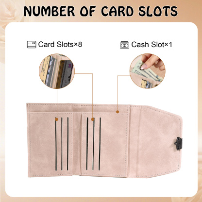 Personalized Women Leather Wallet Custom With Birth Flower And Name