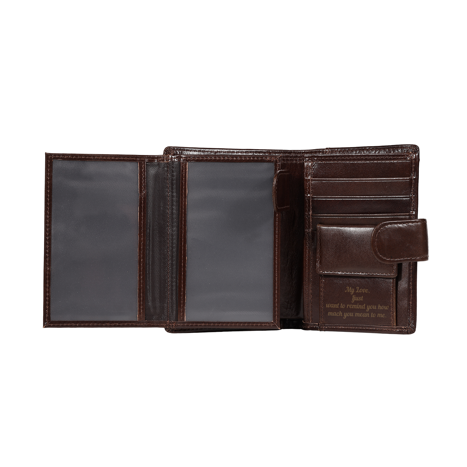 Personalized Leather RFID Blocking Bifold Wallet for Men with Snap Closure