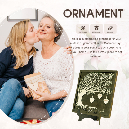 3 Names -Customized Tree Type Wooden Ornaments Decorations Text  Our Family