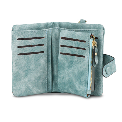 Green Color Personalized Birthday Flower Leather Wallet Engraving Name Wallet Gifts for Women