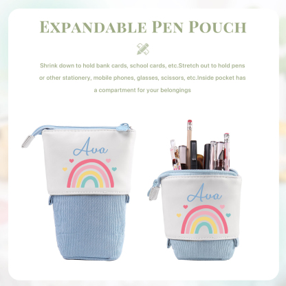 Personalized Rainbow Pencil Case Custom Name Pencil Case Back To School Gift For Boys/Girls