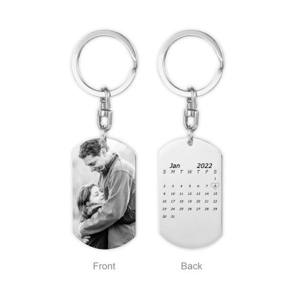Personalized Photo Keychain with Engraving 1 Special Date Keyring Gifts for Love One
