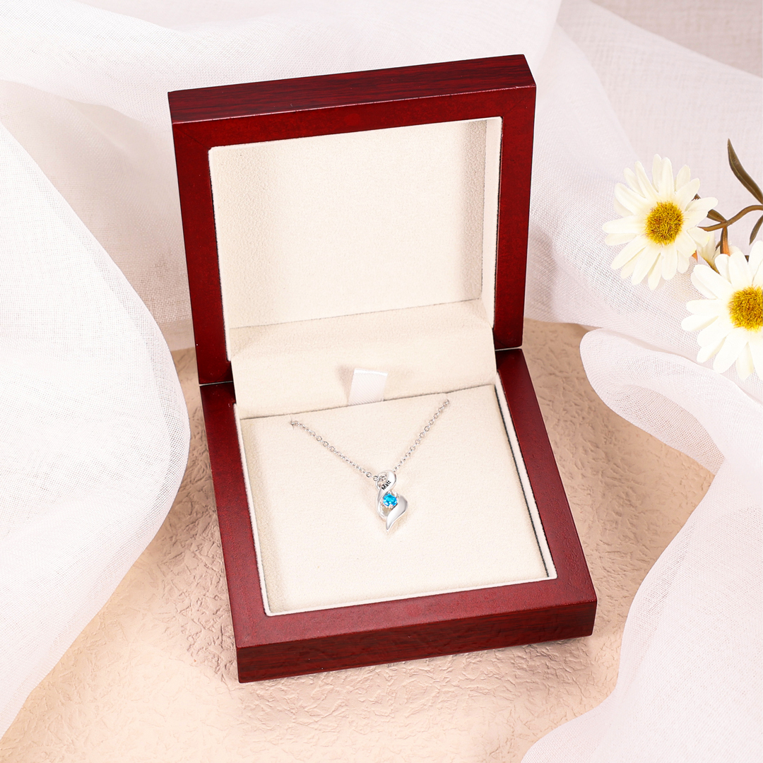 Mother DNA Necklace Personalized Family Necklace Engrave 2 Names & Birthstones Gifts For Her