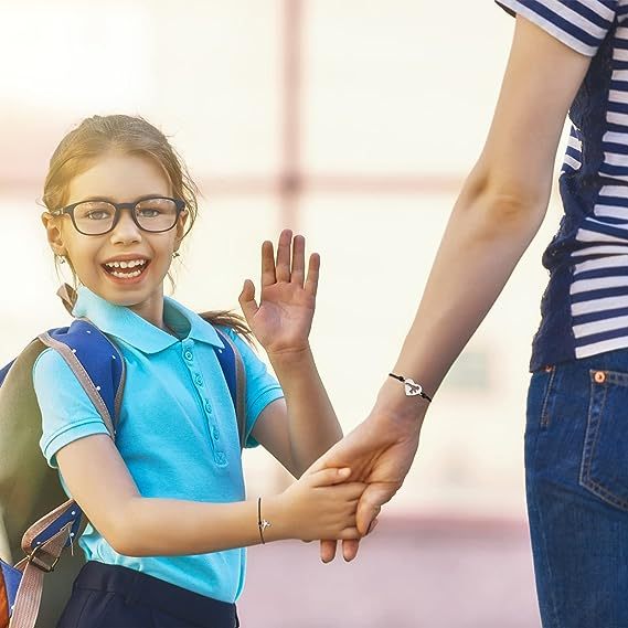 2 Pcs Back To School Gift Dinosaur Heart Bracelet First Day Of School Gift With Gift Box Card Set For Girls/Boys