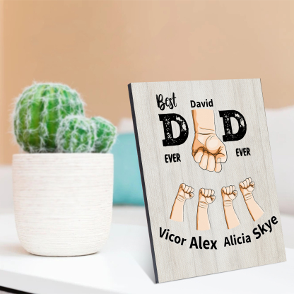 To My Dad - Personalized 2-12 Name Fist Wooden Frame Ornaments