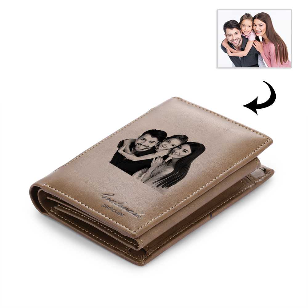 Photo Engraved Wallet Card Wonderful Gift With Gift Box For Men