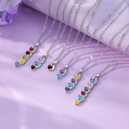 2 Names-Personalized Birthstone Necklace Names Necklace Special Gift For Women