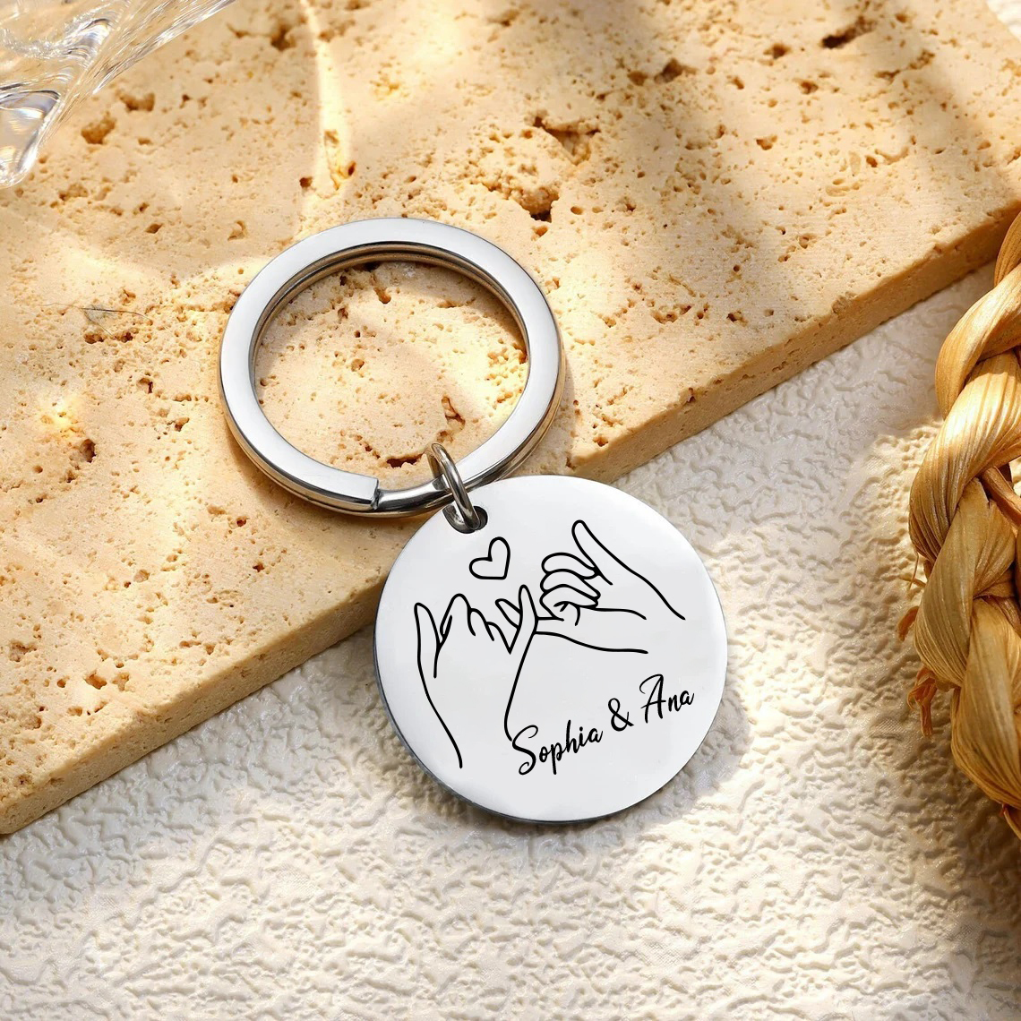 Personalized Text Keychain Gift Custom Special Keychain Set With Gift Box Gift For Friends/Couple