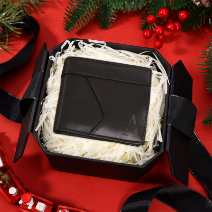 Personalized First  Layer Leather Men's Wallet - Custom Name and Letter Gift for Him | Jessemade