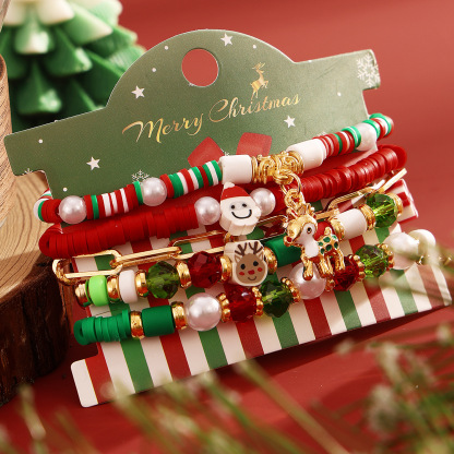 Set Bracciali Natalizi in Lega con Charm Festivi