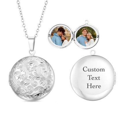 Personalized Locket Necklace Custom with Photo & Text NFC for Women