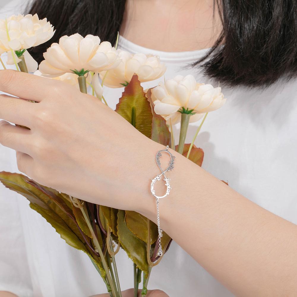 925 Sterling Silver Personalized Infinity Name Bracelets Name Bracelet