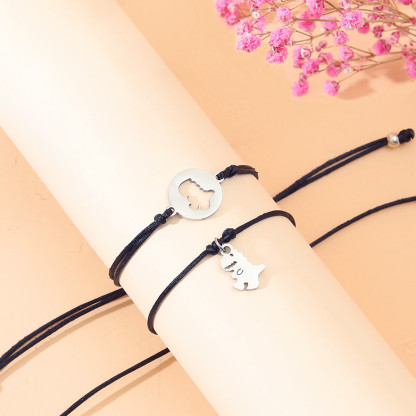 Dinosaur Bracelet-First Day of School Dinosaur Bracelet Set, Adjustable Bracelets Gift With Gift Card For Kids