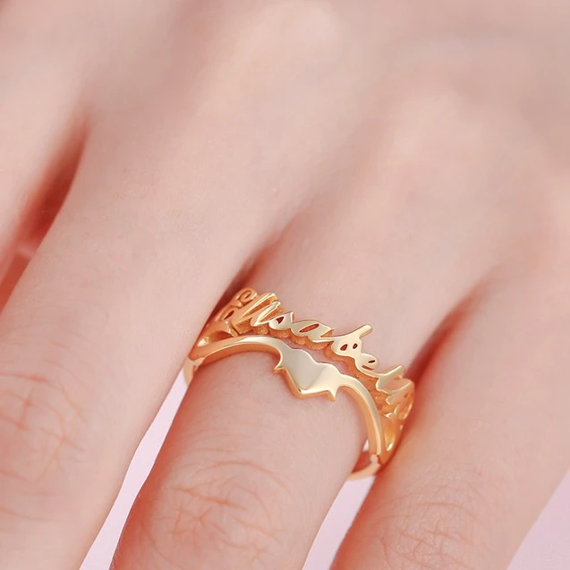 Personalized Ring Custom 1 Name Ring GIFT For Women