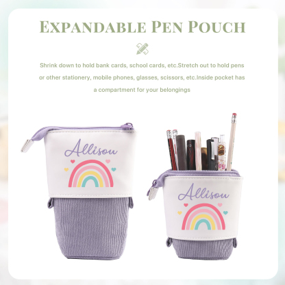 Personalized Rainbow Pencil Case Custom Name Pencil Case Back To School Gift For Boys/Girls