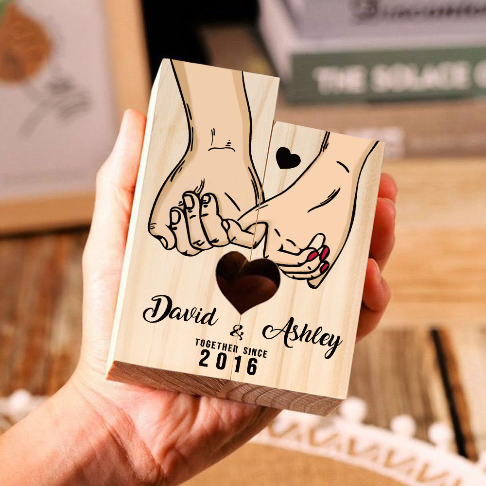 Personalised Couple Gift Set Pinky Promise Couple Candle Holder Heart Matching Keychain with Custom Names & Date Gift Box | Jessemade