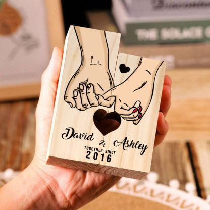 Personalised Couple Gift Set Pinky Promise Couple Candle Holder Heart Matching Keychain with Custom Names & Date Gift Box | Jessemade