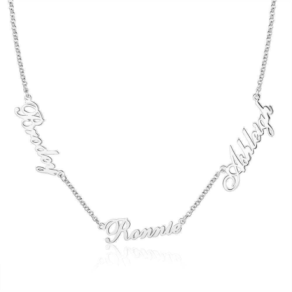 925 Sterling Silver 3 Names Necklace For Her