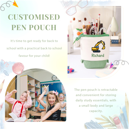 Personalized Name And Truck Pencil Case For Boys And Girls Back To School Gift