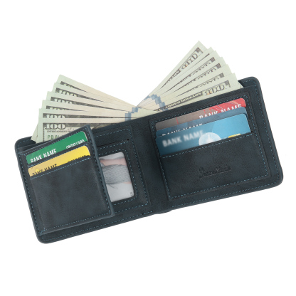 Personalized Name Leather Men's Wallet With Card Slot Engraved Letter And Photo Gift For Him