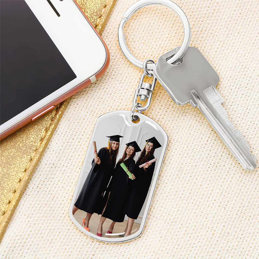Personalized Photo Keychain 2024 Graduation Gifts-Graduation is the first step of the next chapter of your life