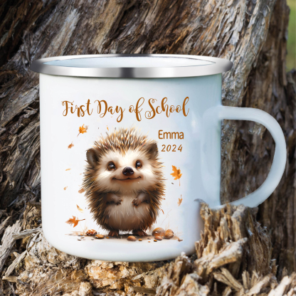 Personalized Name And Date Mug Cute Hedgehog Mug Back To School Gift For Kids