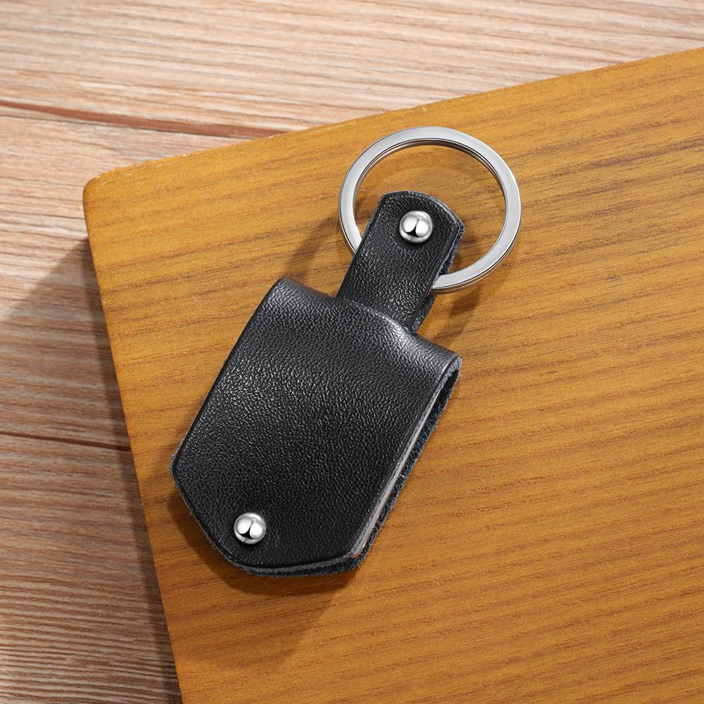 Personalized Leather Keychain Custom Photo Keychain Gifts For Father