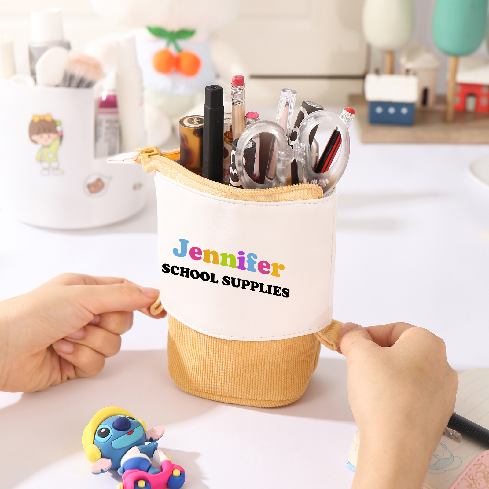 Personalized Pencil Case Custom 2 Text Pen Pouch Back To School Gift for Kids