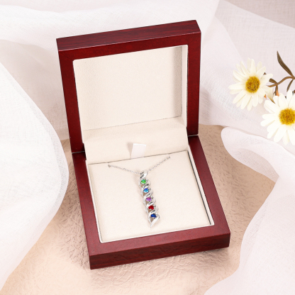 3 Names-Customized Necklace Cascading Pendant with 1-10 Birthstones Engraving 3 Names Gifts for Her