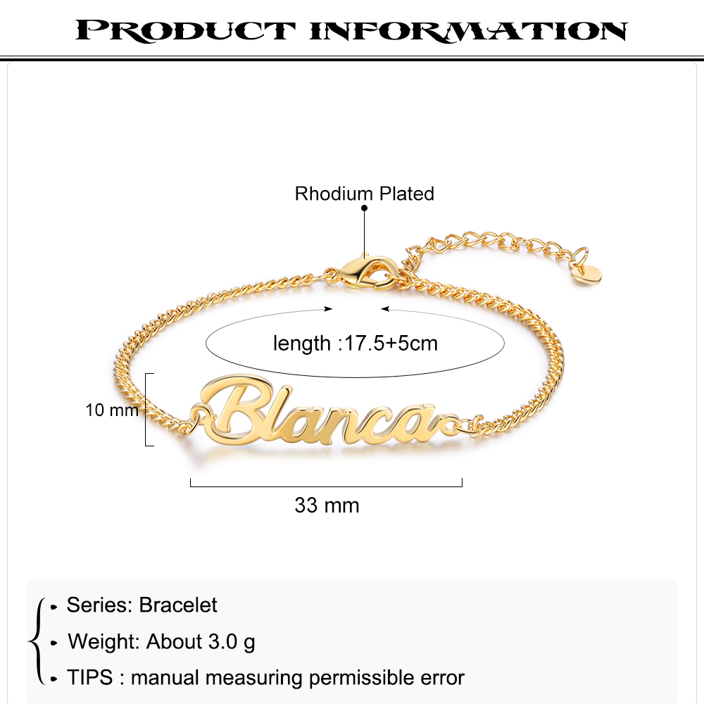 Personalized Bracelet Custom 1 Name Bracelet Gift For Women | Jessemade