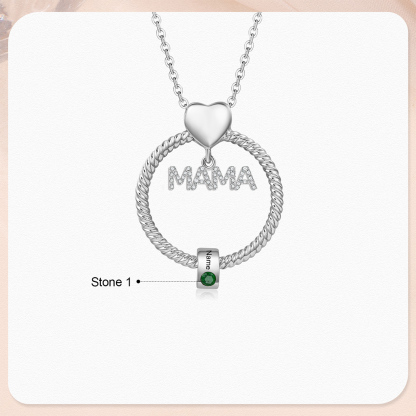 1 Name-Personalized Mom Necklace Set With  Premium Custom Necklace With 1 Birthstones Engraved Names Gift For Mother