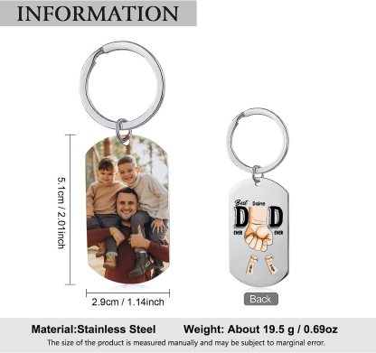 3 Names-Personalized Photo Keychain Gift Customized Name Special Keychain Gift for Dad