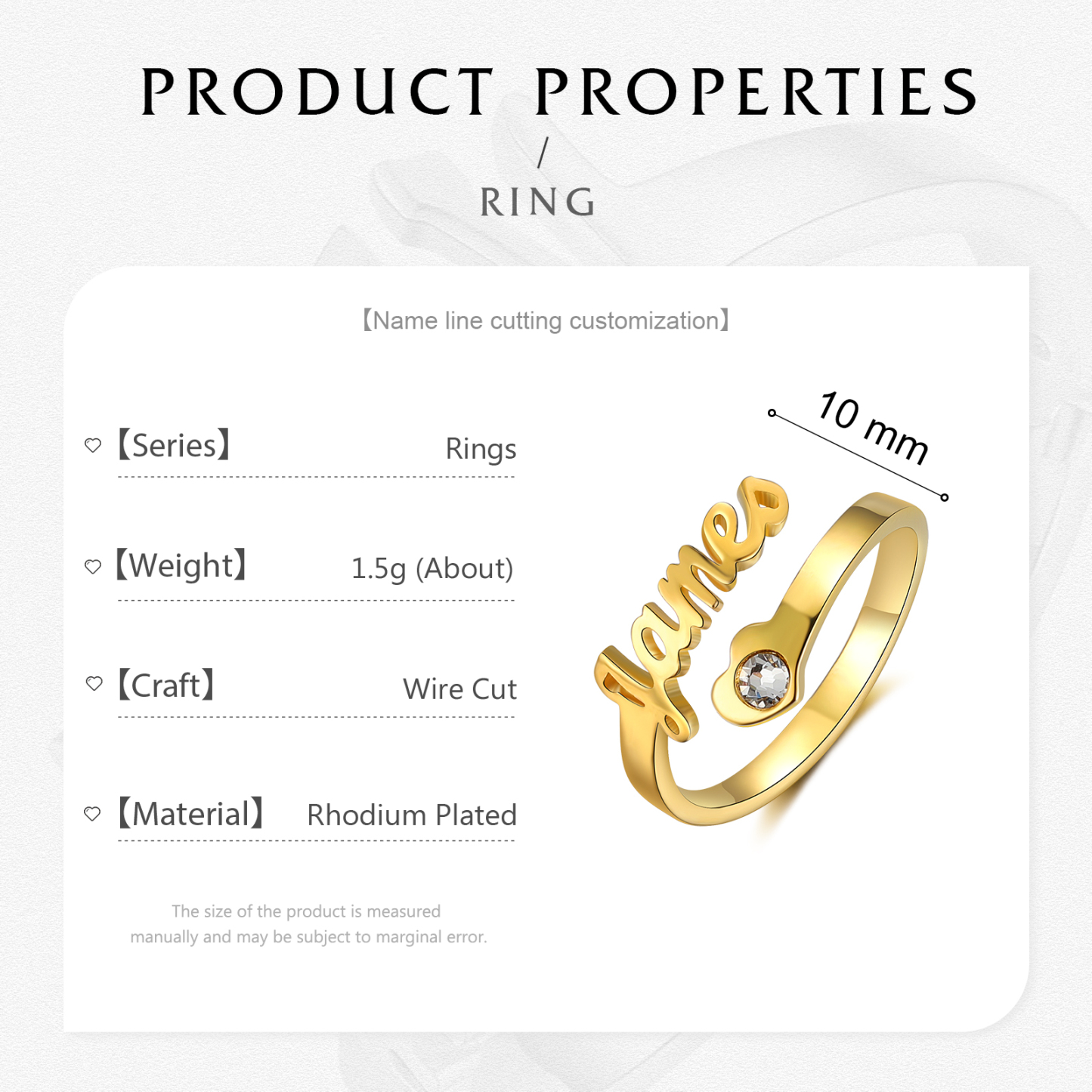 Personalized Heart Ring With Birthstone Custom 1 Name Ring Gifts For Her