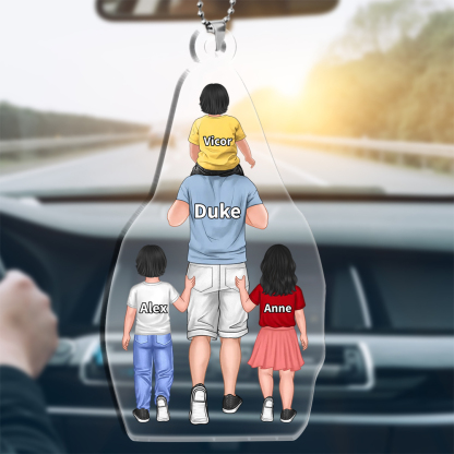 For Dad/Mom - Acrylic Keychain 2-9 Personalized Name Family Decor