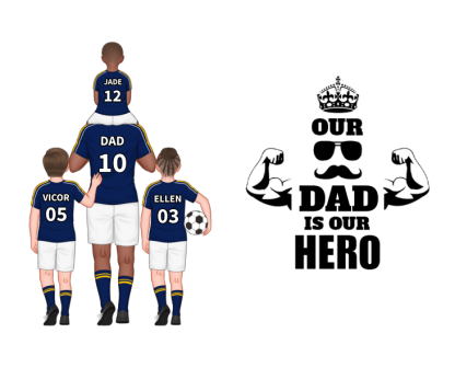 1-3 Names-Personalized Dad's Football Team Fift Keychain Custom Names Gift For Dad