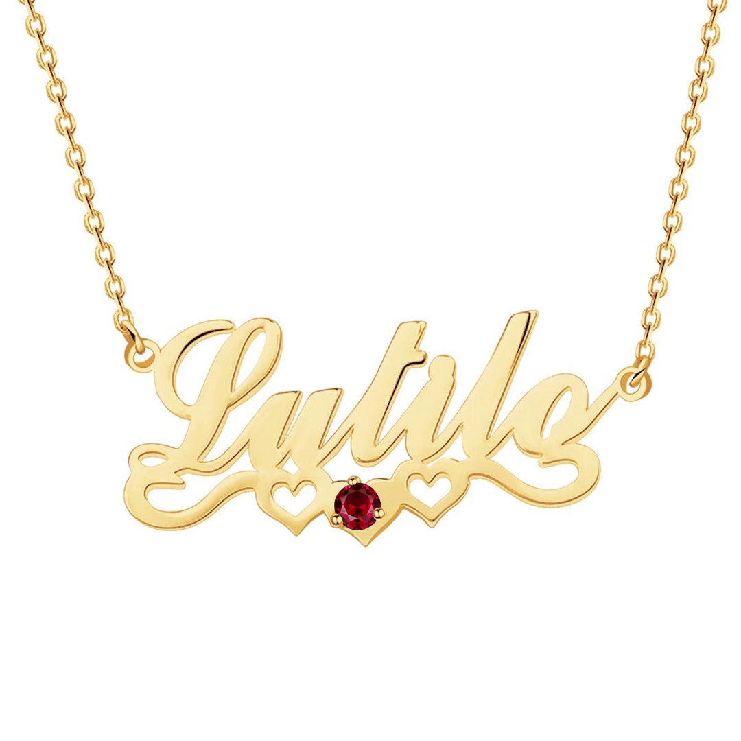 Personalized Necklace With Birthstone Custom 1 Name Necklace Gift For Women | Jessemade