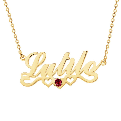 Personalized Necklace With Birthstone Custom 1 Name Necklace Gift For Women | Jessemade