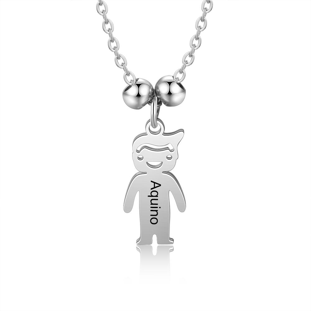 Personalized Kids Charm Necklace Engraved Names Gifts for Mother