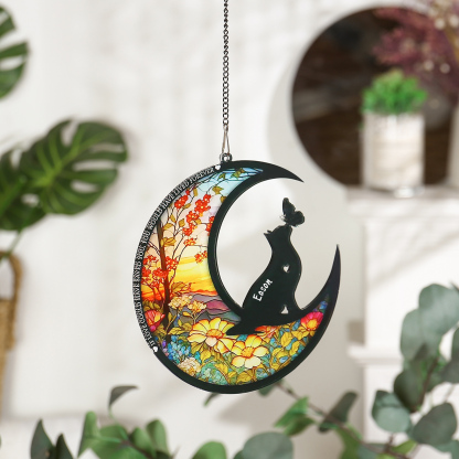 Personalize Bengal Cat Memorial Suncatcher Window Hanging Ornament - Pet Loss Sympathy Gift For Cat Lover