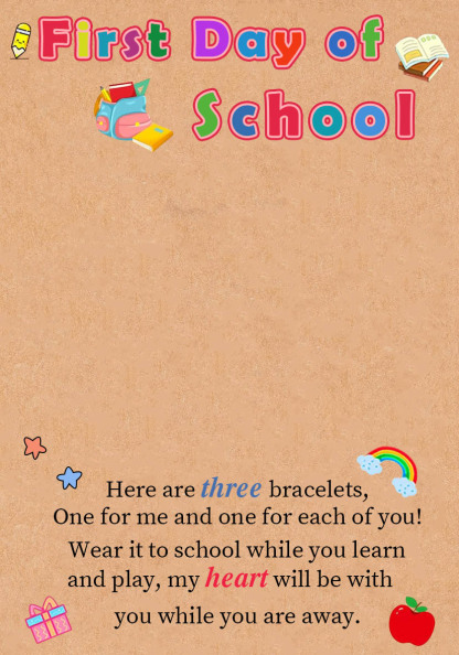 3Pcs Love Heart Bracelet Stainless Steel Braided Bracelet Kids Back to School Gift